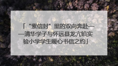 “紫信封”里的双向奔赴——清华学子与怀远县龙亢镇实验小学学生暖心书信之约