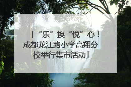 “乐”换“悦”心！成都龙江路小学高翔分校举行集市活动