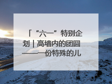 “六一”特别企划｜高墙内的团圆——一份特殊的儿童节礼物