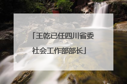 王乾已任四川省委社会工作部部长