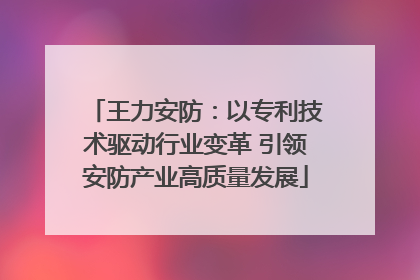 王力安防：以专利技术驱动行业变革 引领安防产业高质量发展