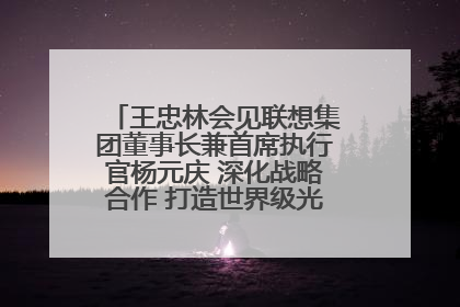 王忠林会见联想集团董事长兼首席执行官杨元庆 深化战略合作 打造世界级光电子信息产业集群