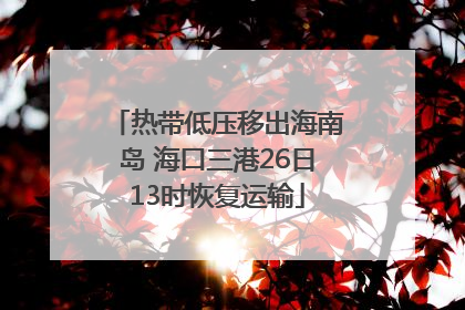 热带低压移出海南岛 海口三港26日13时恢复运输