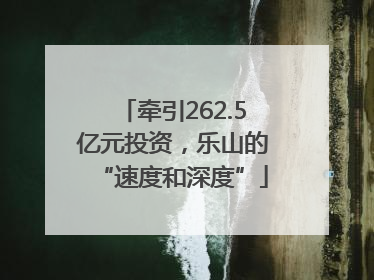 牵引262.5亿元投资，乐山的“速度和深度”