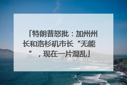 特朗普怒批：加州州长和洛杉矶市长“无能”，现在一片混乱