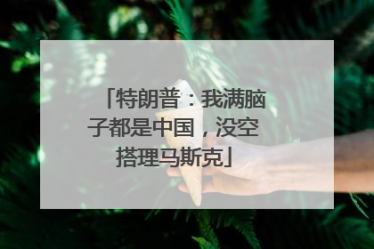 特朗普：我满脑子都是中国，没空搭理马斯克