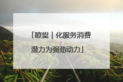 瞭望｜化服务消费潜力为强劲动力