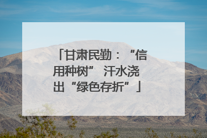 甘肃民勤：“信用种树” 汗水浇出“绿色存折”