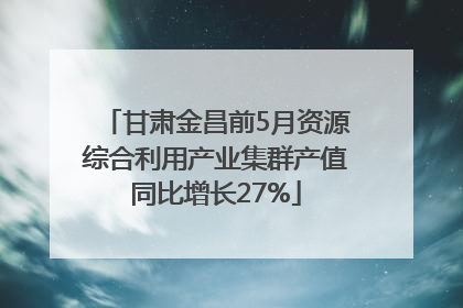 甘肃金昌前5月资源综合利用产业集群产值同比增长27%