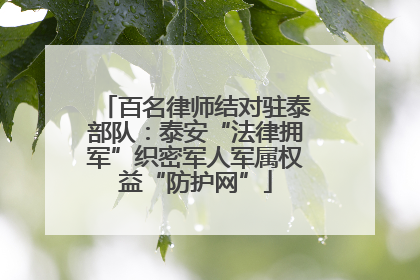 百名律师结对驻泰部队：泰安“法律拥军”织密军人军属权益“防护网”