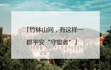 竹林山间，有这样一群平安“守望者”