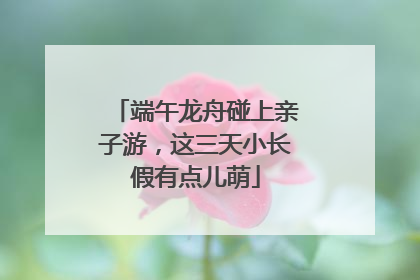 端午龙舟碰上亲子游，这三天小长假有点儿萌