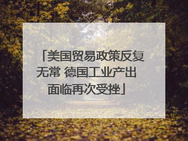 美国贸易政策反复无常 德国工业产出面临再次受挫