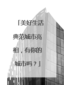 美好生活典范城市亮相，有你的城市吗？