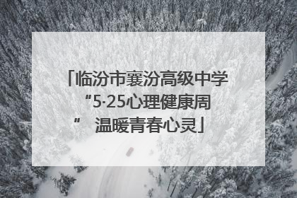 临汾市襄汾高级中学“5·25心理健康周” 温暖青春心灵