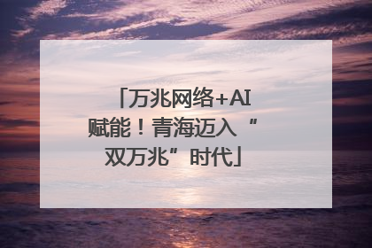 万兆网络+AI赋能！青海迈入“双万兆”时代