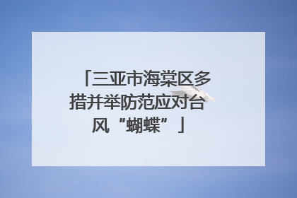 三亚市海棠区多措并举防范应对台风“蝴蝶”