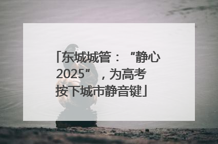 东城城管：“静心2025”，为高考按下城市静音键