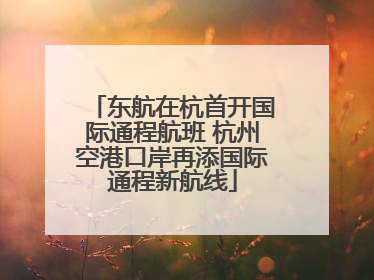 东航在杭首开国际通程航班 杭州空港口岸再添国际通程新航线