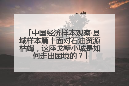 中国经济样本观察·县域样本篇丨面对石油资源枯竭，这座戈壁小城是如何走出困境的？