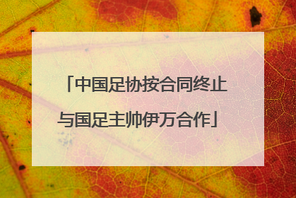 中国足协按合同终止与国足主帅伊万合作