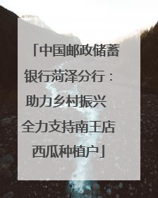 中国邮政储蓄银行菏泽分行：助力乡村振兴 全力支持南王店西瓜种植户