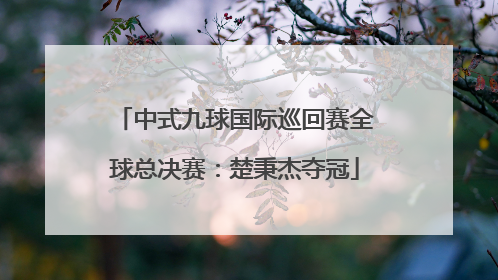 中式九球国际巡回赛全球总决赛：楚秉杰夺冠