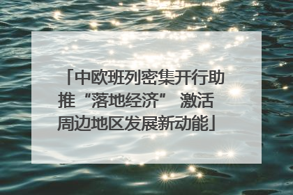 中欧班列密集开行助推“落地经济” 激活周边地区发展新动能