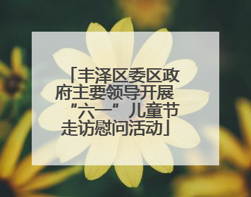 丰泽区委区政府主要领导开展“六一”儿童节走访慰问活动