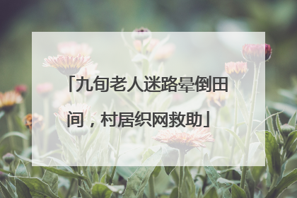 九旬老人迷路晕倒田间，村居织网救助