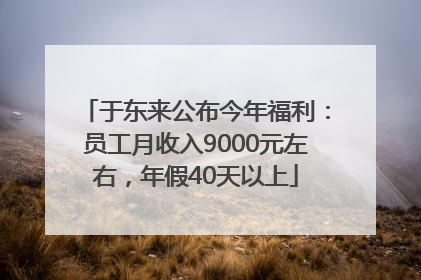 于东来公布今年福利：员工月收入9000元左右，年假40天以上
