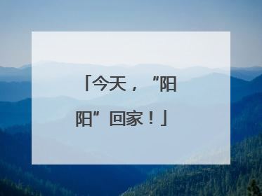 今天，“阳阳”回家！