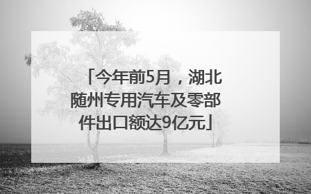 今年前5月，湖北随州专用汽车及零部件出口额达9亿元