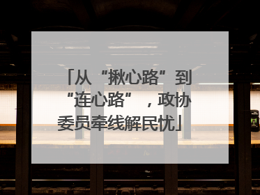 从“揪心路”到“连心路”，政协委员牵线解民忧