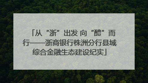 从“浙”出发 向“醴”而行——浙商银行株洲分行县域综合金融生态建设纪实
