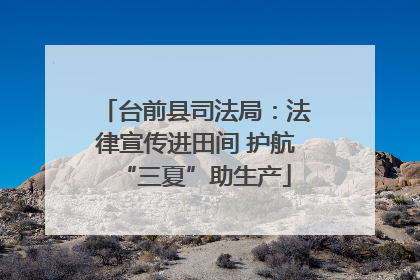 台前县司法局：法律宣传进田间 护航“三夏”助生产