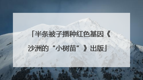 半条被子播种红色基因《沙洲的“小树苗”》出版