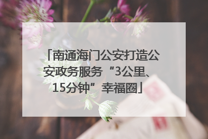 南通海门公安打造公安政务服务“3公里、15分钟”幸福圈