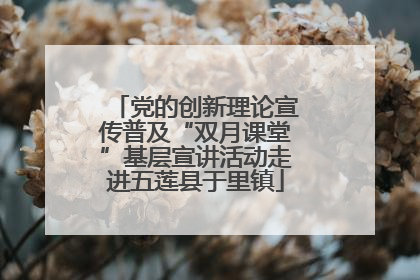 党的创新理论宣传普及“双月课堂”基层宣讲活动走进五莲县于里镇