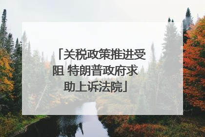 关税政策推进受阻 特朗普政府求助上诉法院