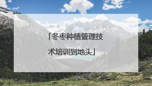 冬枣种植管理技术培训到地头