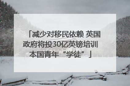 减少对移民依赖 英国政府将投30亿英镑培训本国青年“学徒”