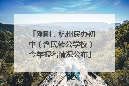 刚刚，杭州民办初中（含民转公学校）今年报名情况公布