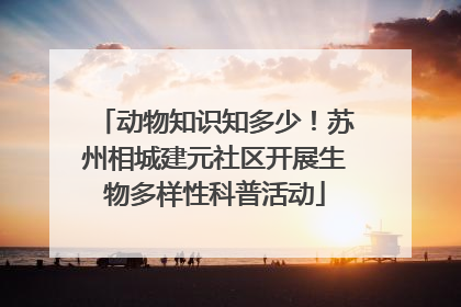 动物知识知多少！苏州相城建元社区开展生物多样性科普活动