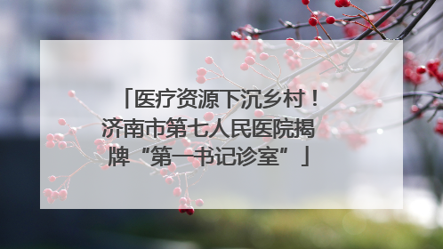 医疗资源下沉乡村！济南市第七人民医院揭牌“第一书记诊室”