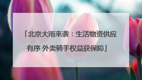 北京大雨来袭：生活物资供应有序 外卖骑手权益获保障