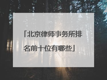 北京律师事务所排名前十位有哪些
