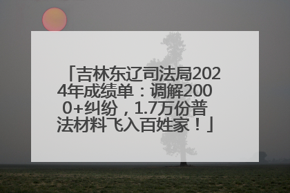 吉林东辽司法局2024年成绩单：调解2000+纠纷，1.7万份普法材料飞入百姓家！