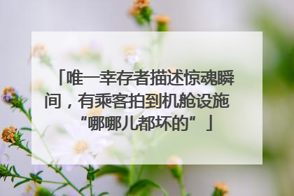 唯一幸存者描述惊魂瞬间，有乘客拍到机舱设施“哪哪儿都坏的”