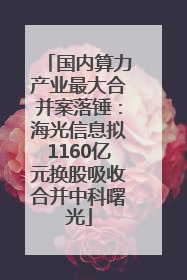 国内算力产业最大合并案落锤：海光信息拟1160亿元换股吸收合并中科曙光